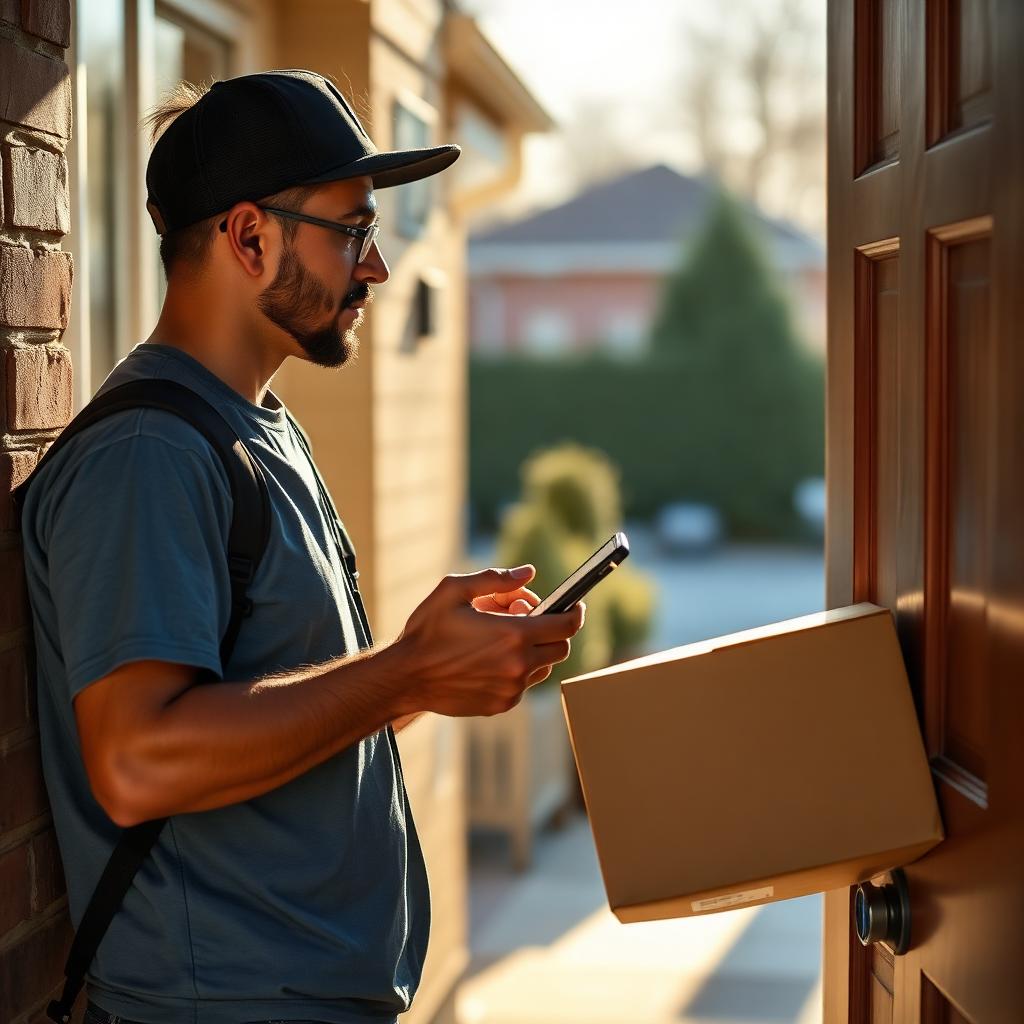 Gig worker delivering package